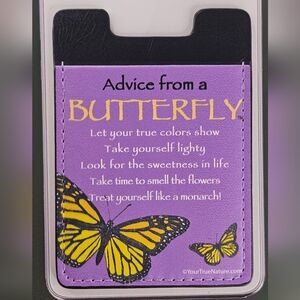 Adhesive Phone Pocket Wallet Monarch Butterfly Poem BUNDLE 2 GET 1 FREE